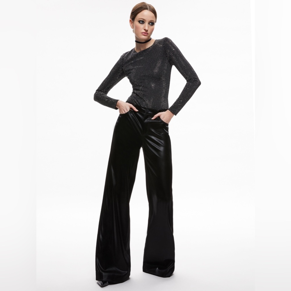Alice And Olivia’s Studded Rhinestone Bodysuit size Large
